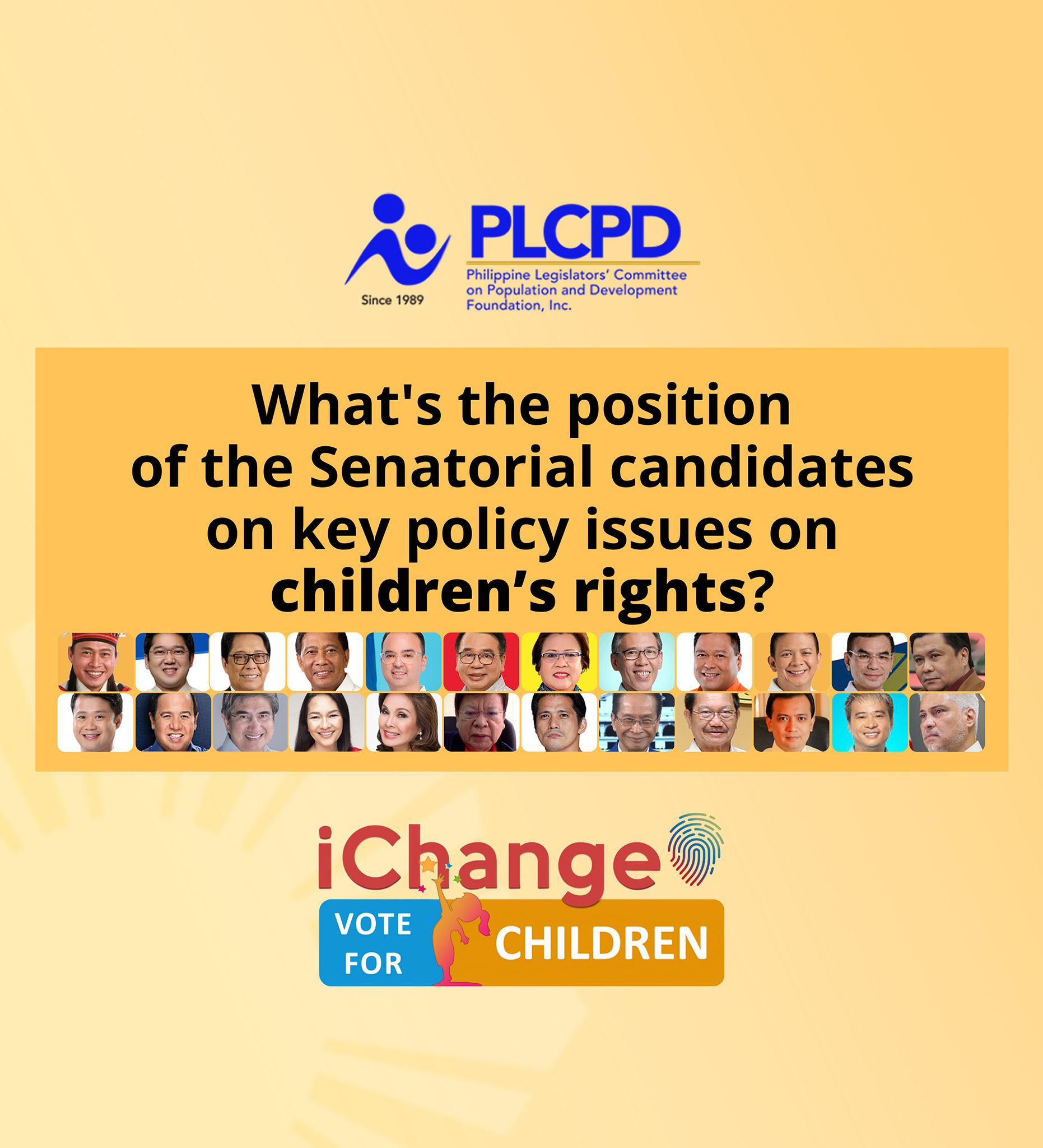 Senatorial candidates on key policy issues on children’s rights